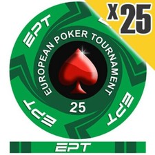Blister da 25 Fiches / Chips EPT Ceramica Replica 25