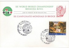 1974 " XX Campionato Mondiale di BRIDGE " busta e annullo speciali 20.5.74