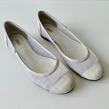 Fendi White Zucca Mesh Cap Toe