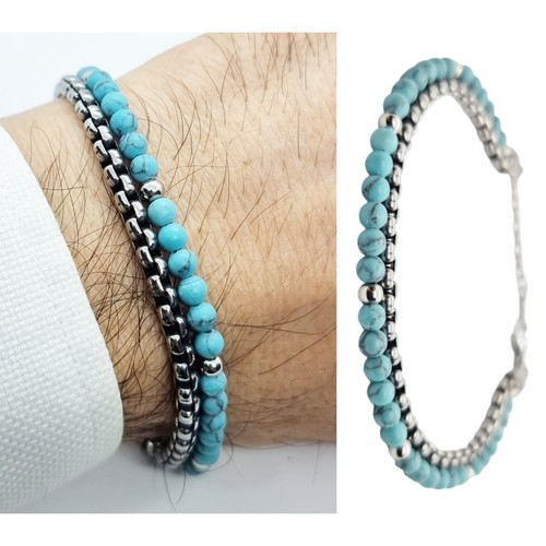 Bracciale uomo turchese con - turchese,