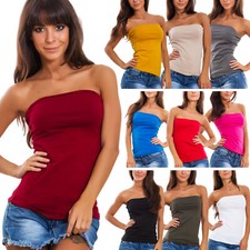 Top fascia donna tubo tube senza maniche bandeau aderente corpetto AS-835-1