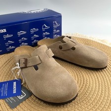 Birkenstock Boston plantare morbido in pelle scamosciata tortora - taglia 37-45 nuovo con scatola