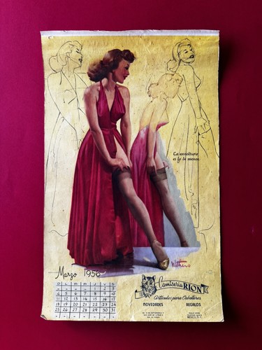 Antiguo hoja calendario - , marzo