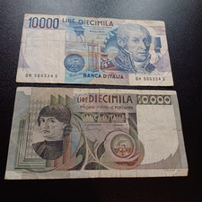 Lotto Di Vecchie Banconote Italiane 10 Mila Lire Volta + Castagno Lotto A28