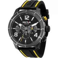 Sector 850 R3251575014 Orologio Uomo Cronografo Nero Giallo Cinturino Silicone 10 ATM