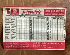 Antica schedina totocalcio non - schedina,