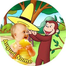 Cialda GEORGE SCIMMIA Decorazione Torta Ostia o Zucchero PERSONALIZZABILE Foto 