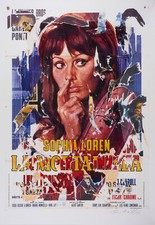 Mimmo Rotella seridecollage Sophia Loren La mortadella firmata a mano timbrata