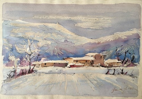 Dipinto acquerello paesaggio - dipinto,