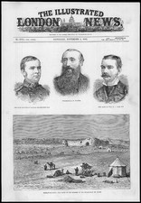 Stampa antica 1882 - EGITTO Khelat El Nakhl omicidio inglesi da parte di Arabs Fort (280)