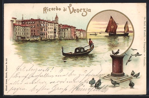 Litografia venezia lotto di - litografia,