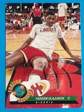 HAKEEM OLAJUWON 80 Houston Rockets NBA 1992 93 Upper Deck Card FOREIGN EXCHANGE