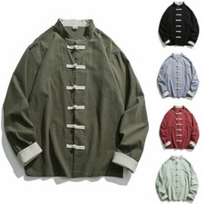 Hommes Bouton Grenouille Lin