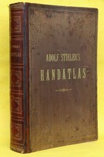 ADOLF STIELER'S ATLANTE A MANO SU TUTTE LE PARTI DELLA TERRA, 95 CARTE,1895,RARO