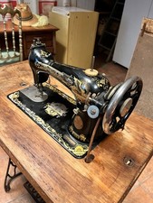 ANTICA MACCHINA DA CUCIRE SINGER A PEDALE IN GHISA DEL 1929 COMPLETA FUNZIONANTE