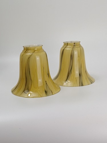 Pair vintage marbled cream - pair,