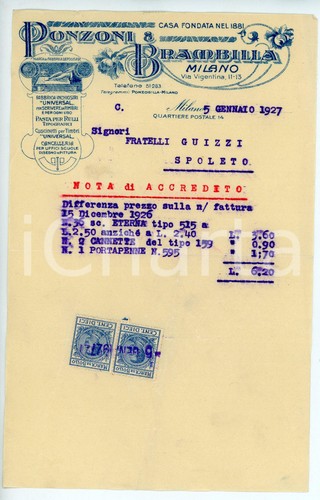 1927 milano ponzoni - milano, e