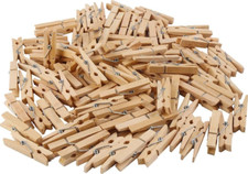 Confezione 100 Spille Vestiti Lavanderia Legno Naturale Carico Primaverile Forte Resistente Nuove