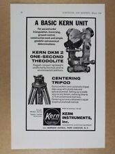 Pubblicità Kern DKM 2 1966 un secondo Teodolite stampa d'epoca