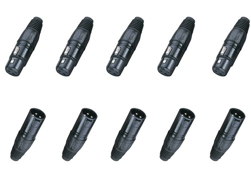 5x2 set connettori xlr maschio - set,