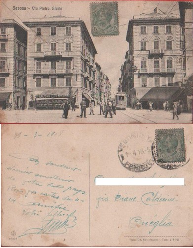 Cartolina savona via - cartolina, savona.