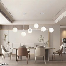 Lampadario moderno bianco 6 sfere bolle bianche nordico lampada a sospensione g9