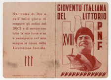 TESSERA FASCISTA GIOVENTU'