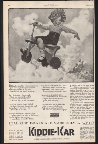 1920 white kiddie kar - h.c,