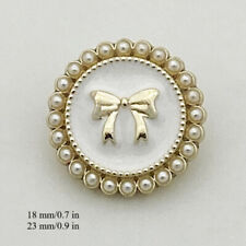 5 Pezzi Perline Bordo Fiocco Bottone Rotondo Metallo Accessorio Bordure per Coat