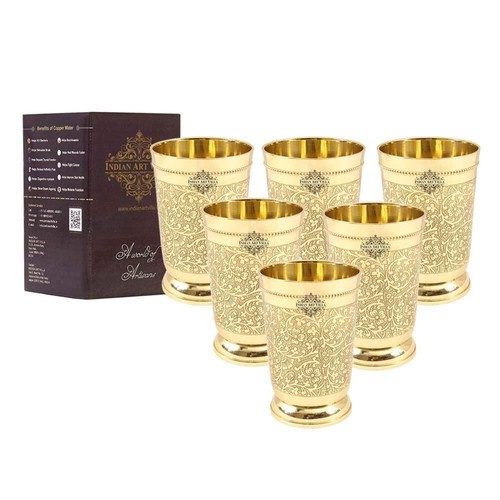 Bicchiere vetro ottone - bicchiere,