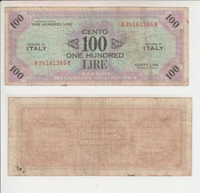 ALLIED MILITARY CURRENCY (AM - LIRE) - 100 Lire 1943 Bilingue F.L.C. Serie A-B