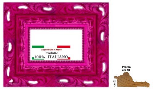 Cornice legno fuxia modello - in,