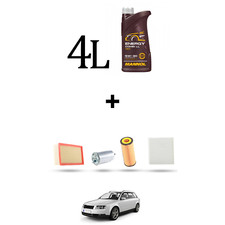 HOFFCAR Kit tagliando 4 FILTRI e 4L OLIO per Audi A4 (B6,B7) 1.9 tdi 96kw dal 20