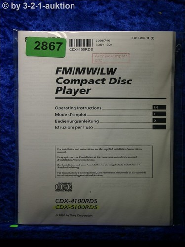 Sony manuale cdx 4100rds - sony,