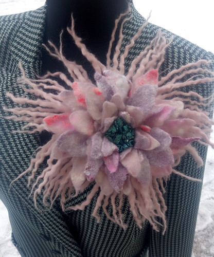 Spilla fiore feltro stella - spilla,