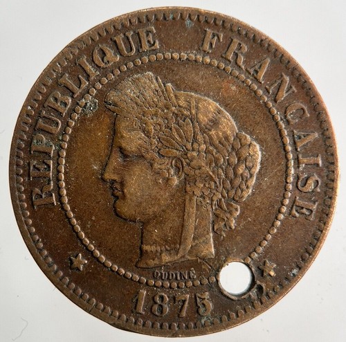 1875 france centimes coin - 1875, |