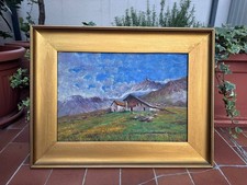 ANTICO DIPINTO AD OLIO - PAESAGGIO DI MONTAGNA - FIRMATO - PRIMI '900
