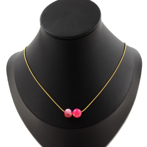Collana perle agata crackle - 2,