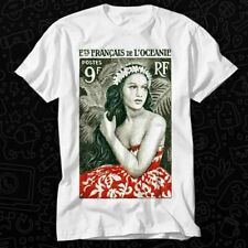 T-shirt 1955 Polinesia francese ragazza di Bora Bora francobollo postale 522