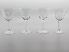Set 4 steli occhiali cordiali incisi vintage pannello ottico design floreale