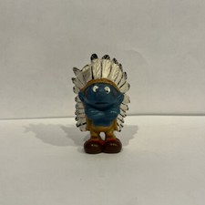 Puffo Indiano Piume Nere Honk Kong Smurf Schlumpf 1981