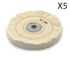 Disco di Lucidatura in Cotone Trapuntato 5pz Ruota Lucidante Mola 5''X50MM