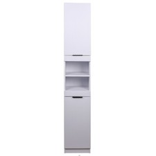 Mobile a Colonna Bianco Armadietto Salvaspazio Stretto Libreria Bagno 32x34x188c