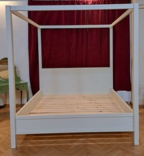 Letto Baldacchino In Legno Artigianale Castagno King Size Castelli Casali Ville