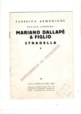 MARIANO DALLAPE' BROCHURE DEPLIANT ANTICO VINTEGE FISARMONICHE ORIGINALE D'EPOCA