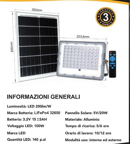 Faro solare led - led, energia