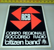 RCB CORPO REGIONALE SOCCORSO RADIO CITIZEN BAND ADESIVO STICKER VINTAGE ORIGINAL