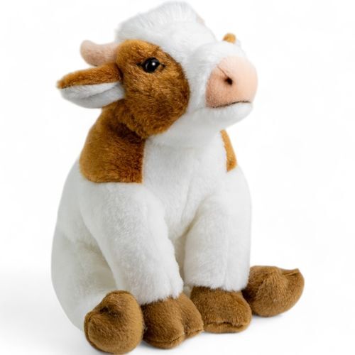 Mucca seduta marrone - , bianca
