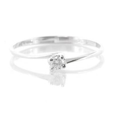 Anello Solitario in Oro Bianco