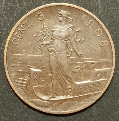 Centesimi lire prora 1908 - centesimi,